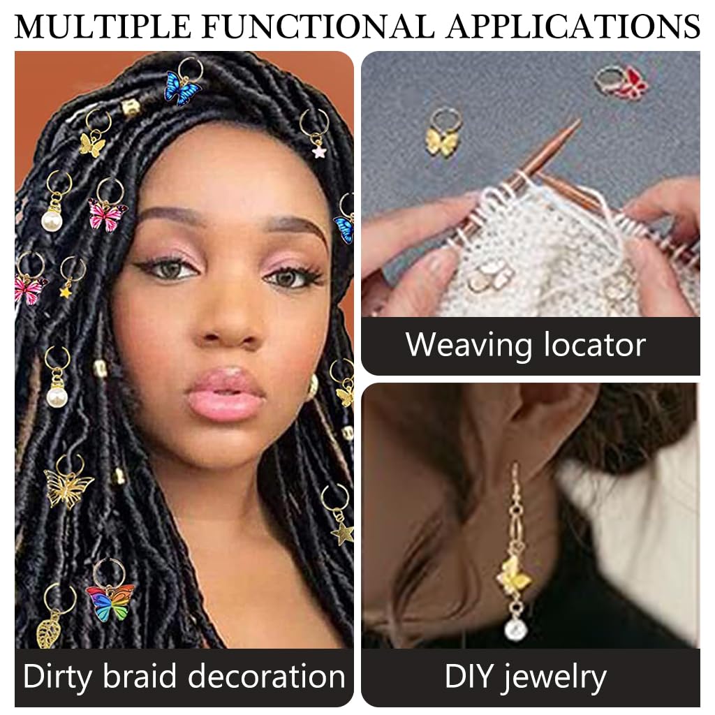 PALAY 20Pcs Butterfly Charms Hair Rings Butterfly Pendent Charms for Dreadlocks Girls Hair Accessories Butterfly Ring Charms Pearl Rings Charms for Braids Pendent Charms Hair Styling Accessories PALAY 20Pcs Butterfly Charms Hair Rings Butterfly Pendent Charms for Dreadlocks Girls Hair Accessories Butterfly Ring Charms Pearl Rings Charms for Braids Pendent Charms Hair Styling Accessories